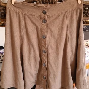 Full Tilt faux suede button up mini skirt